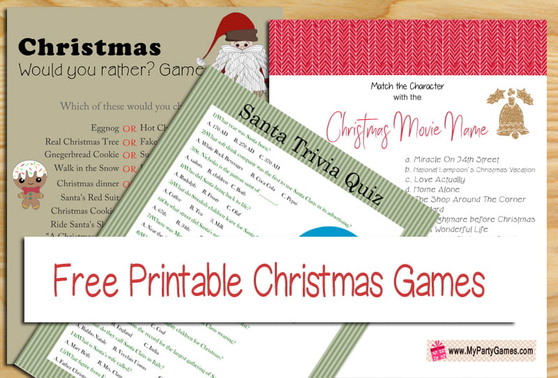 Free Printable Christmas Games For Family Gatherings