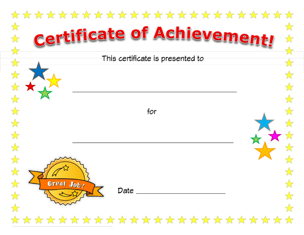 Free Printable Blank Certificates Of Achievement