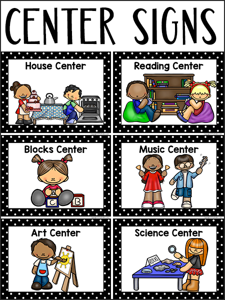 Center Signs For Preschool Pre K Classroom PreKinders