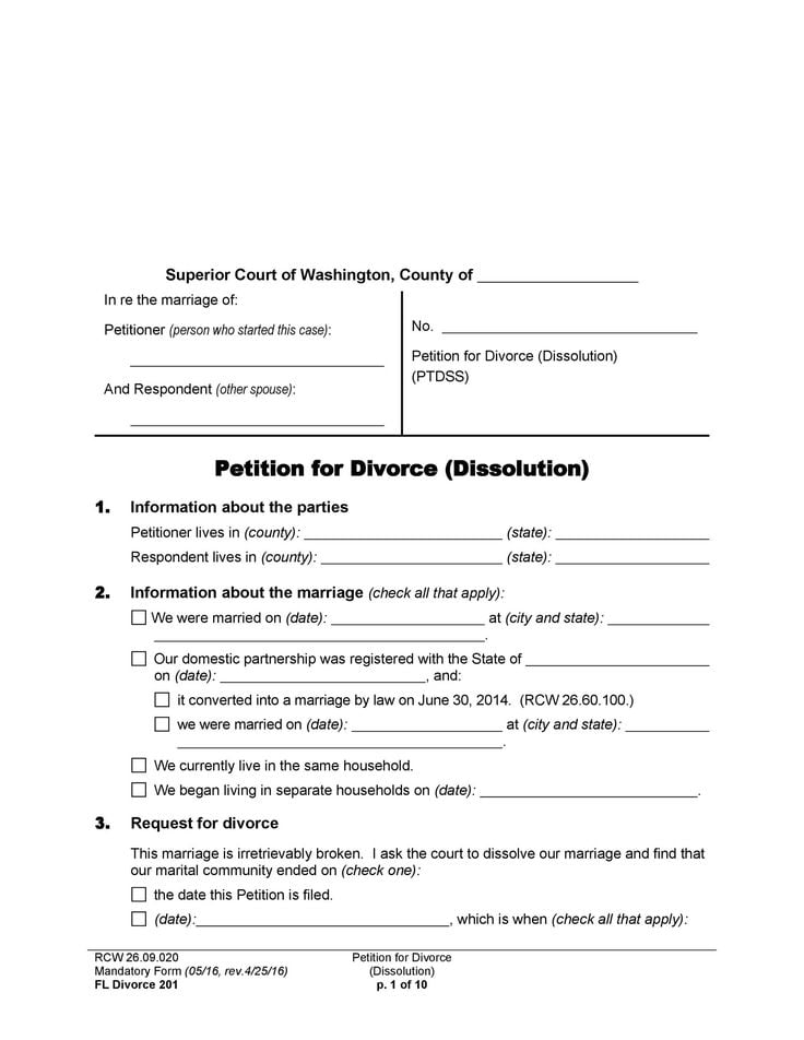 Free Printable Divorce Decree Forms