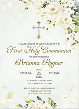 First Holy Communion Invitation Templates