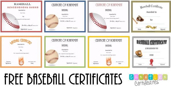 Free Editable Baseball Certificates Customize Online Print At Home