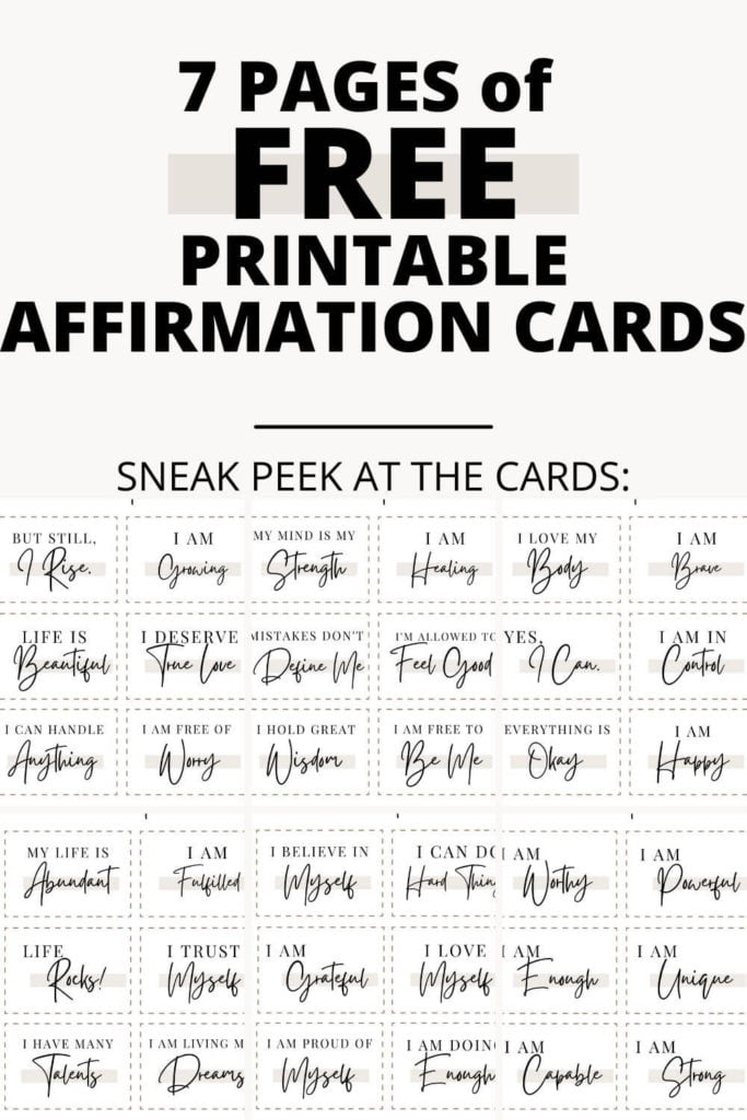 Free Printable Positive Affirmation Cards