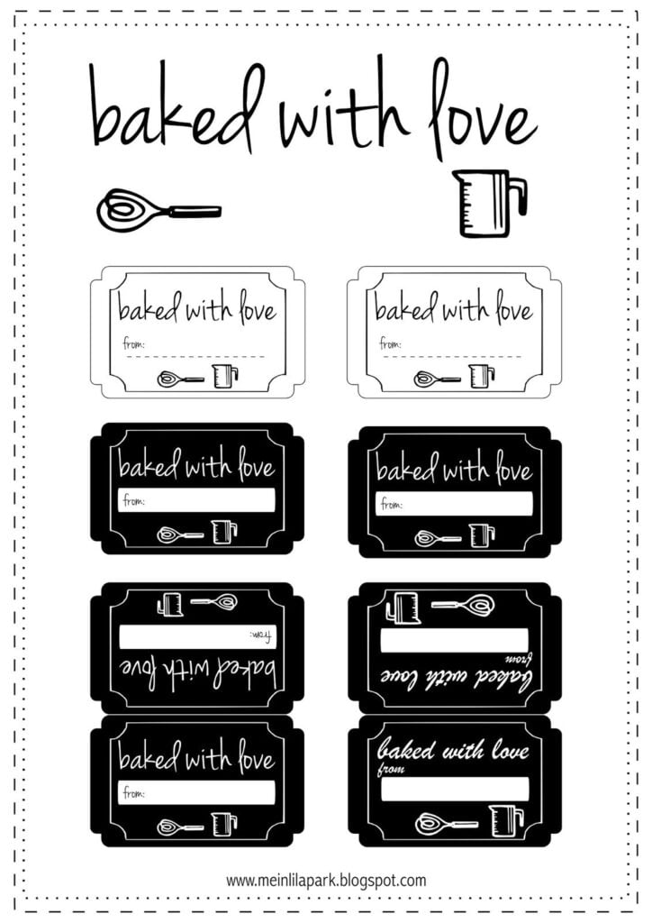 Free Printable Baked With Love Tags Ausdruckbare Etiketten Freebie Printable Labels Free Printable Planner Stickers Free Printables