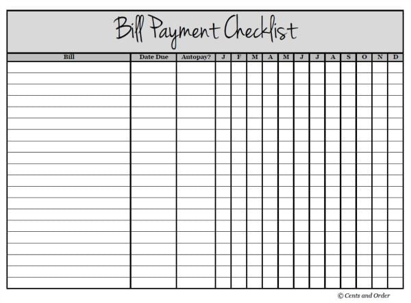 Free Printable Bill Payment Checklist You Can Download Now Bill Payment Checklist Paying Bills Bill Organization