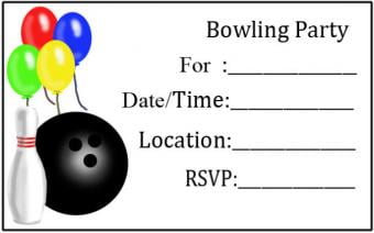 Free Printable Bowling Birthday Party Invitations