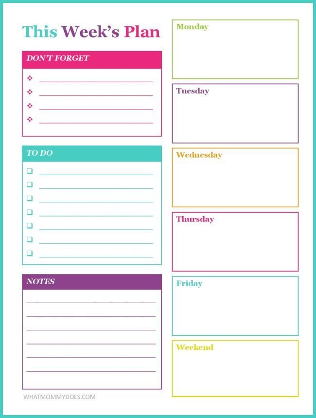 FREE PRINTABLE WEEKLY SCHEDULE TEMPLATE This Weekly Planner Printable Is Colo Free Weekly Planner Templates Weekly Planner Free Printable Weekly Planner Free