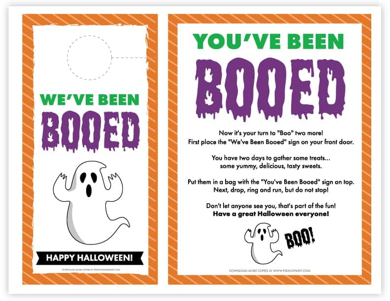 Free Printable You've Been Booed Signs