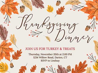 Free Printable Thanksgiving Invitations