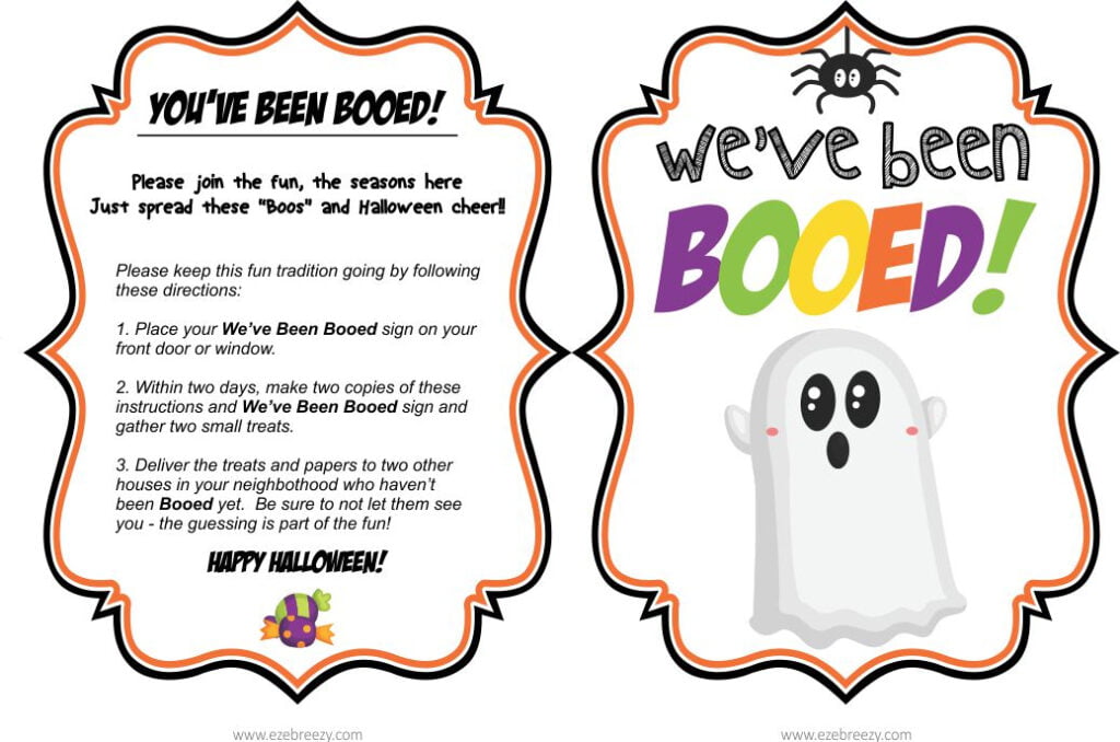 Free You've Been Booed Printables