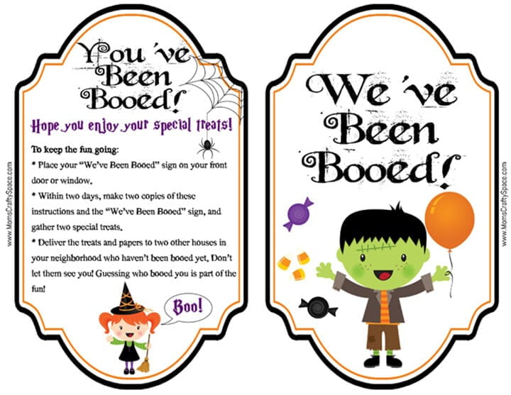 Free Printable You've Been Booed Poem