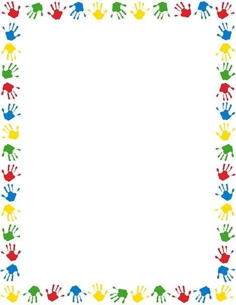 Handprint Border Clip Art Page Border And Vector Graphics Clip Art Borders Borders For Paper Page Borders