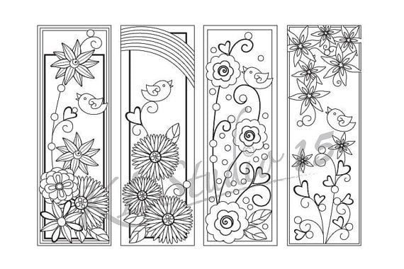 Happy Spring Coloring Bookmarks Page Instant Download Relax Mandala Designs To Color For Adults To Coloring Bookmarks Coloring Bookmarks Free Coloring Pages