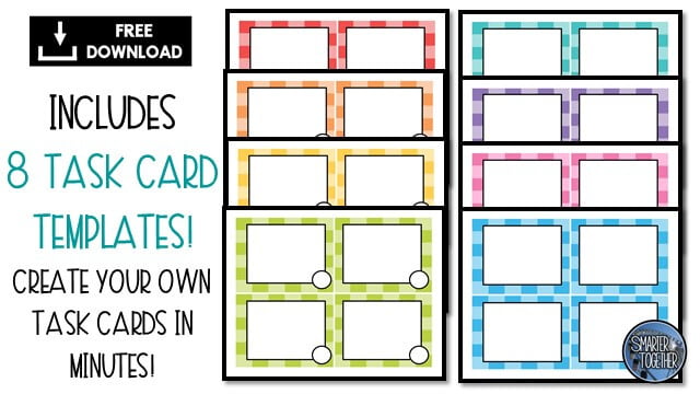 How To Engage Your Class Using Free Task Card Templates Together We Are Smarter