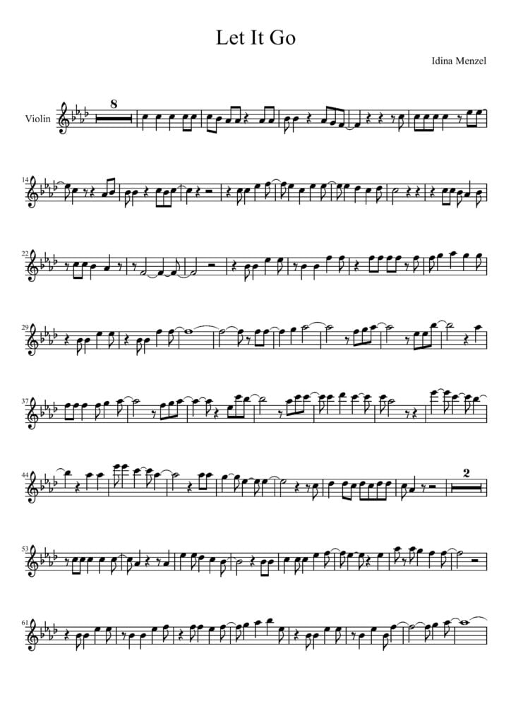 Let It Go Violin Sheet Music Free Sheet Music