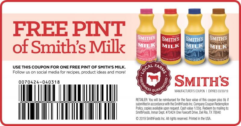 Milk Coupon Smith Dairy