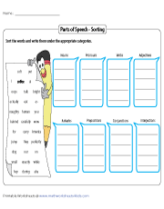 Parts Of Speech Worksheets