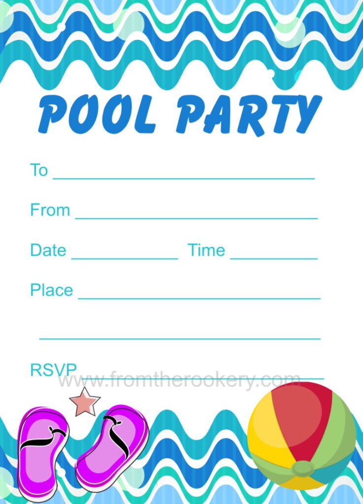 Free Printable Pool Party Invitations