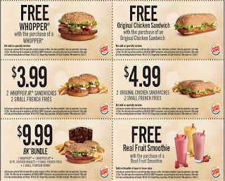 Printable Coupons Burger King Coupons Fast Food Coupons Free Printable Coupons Real Fruit Smoothies