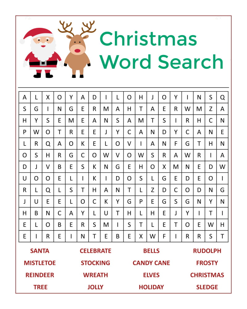 Santa s Christmas Word Search Activity Page Mama Likes This