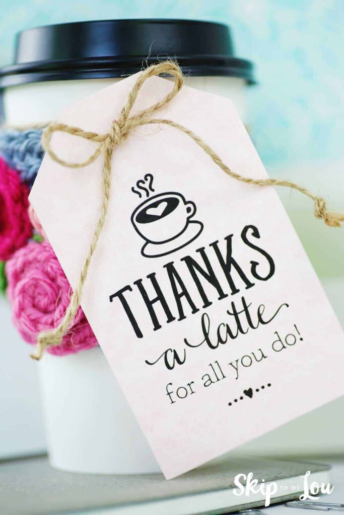 Thanks A Latte Free Printable Tag