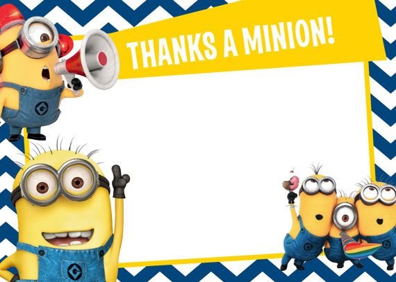 The Minions Thank You Card Minions Birthday Party Etsy Minion Birthday Card Minion Birthday Invitations Minion Birthday