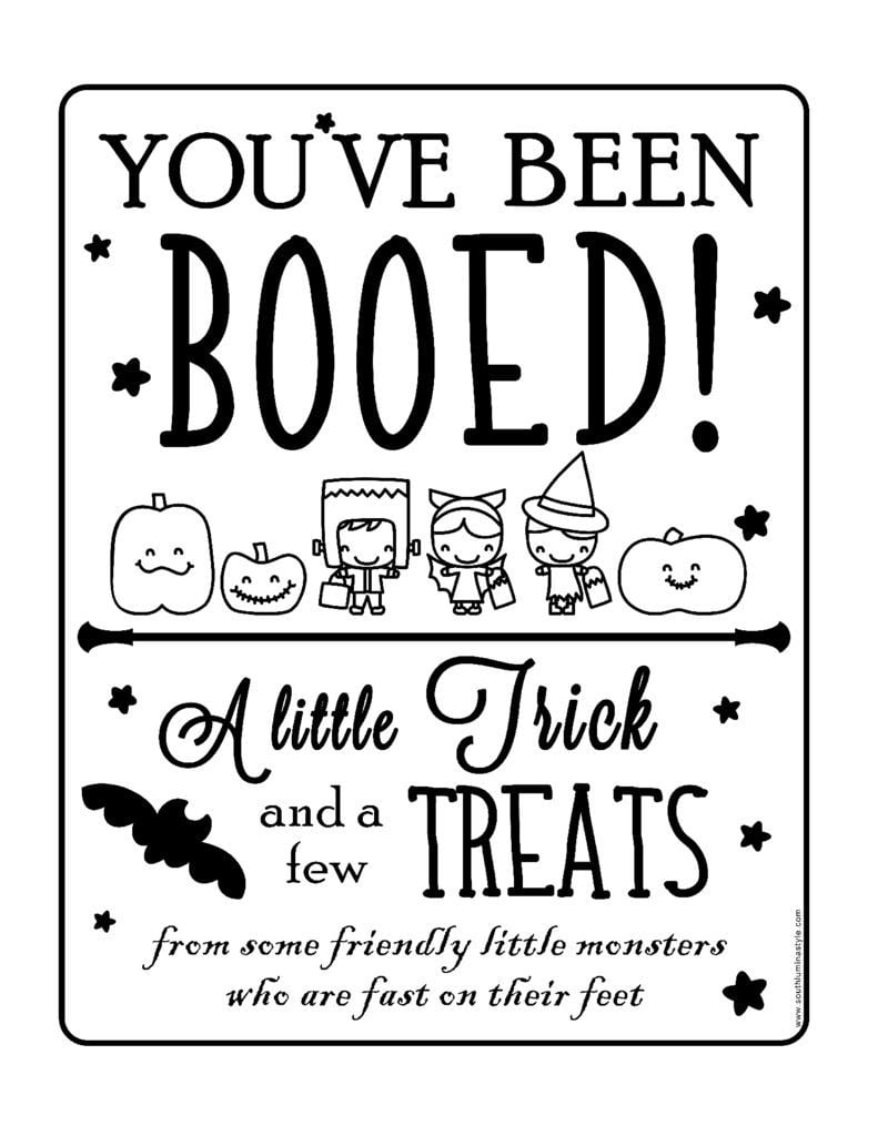 You ve Been BOOed Free Printable You ve Been Booed Halloween Printables Kids Halloween Party Kids