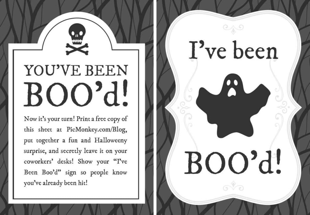 You ve Been Booed Make Your Own You ve Been Booed Printable PicMonkey You ve Been Booed Halloween Work Party Halloween Office Party