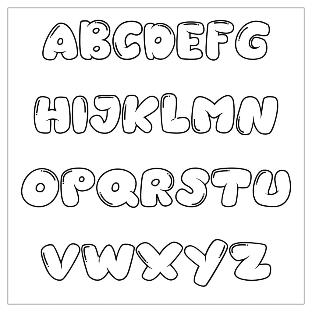 Alphabet Bubble Letters To Print