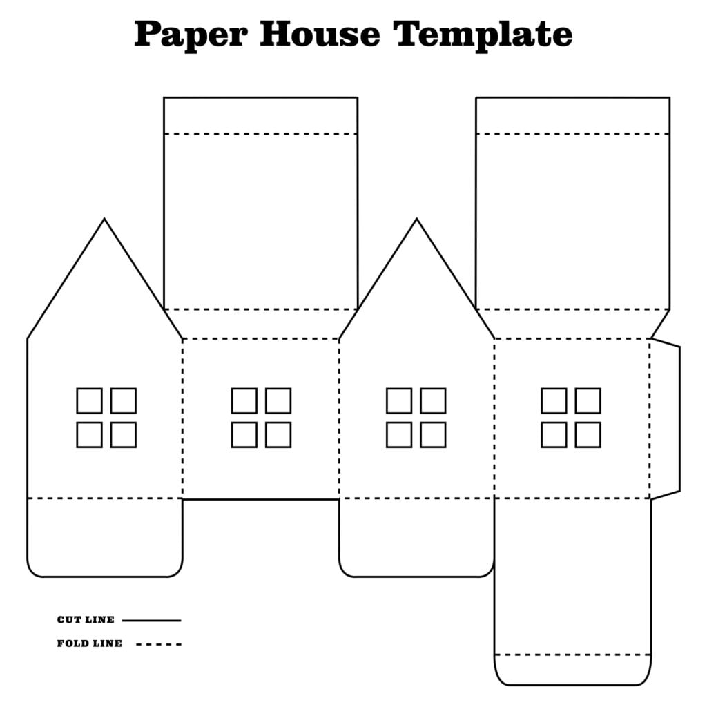 paper christmas house template