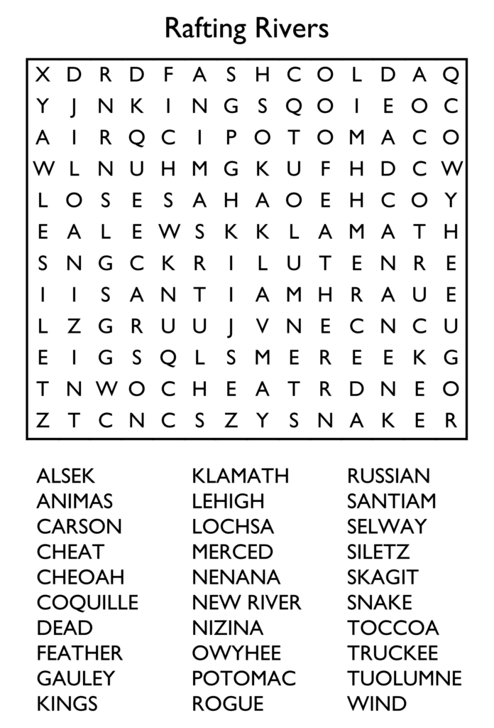 Free Large Print Word Searches