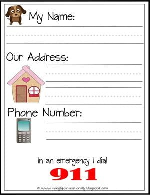 123 Homeschool 4 Me free Name Address Cards 123 Homeschool 4 Me Preschool Learning Homeschool Kindergarten