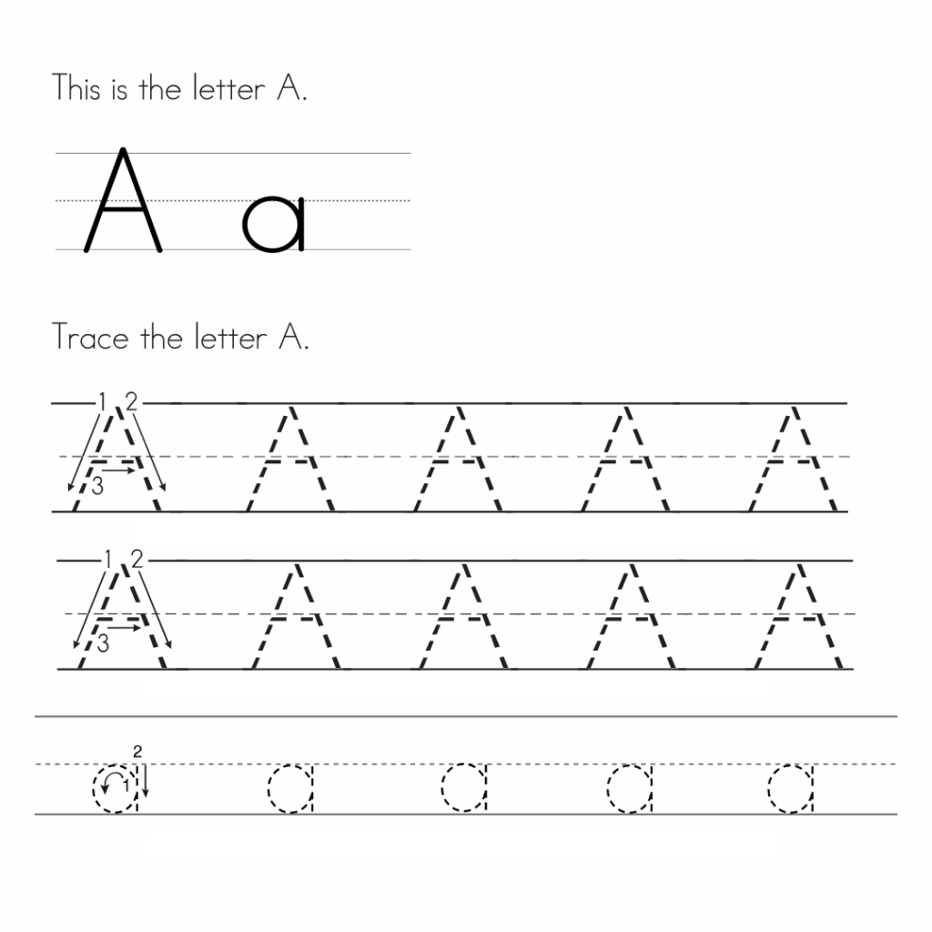 Write The Letter A Worksheet