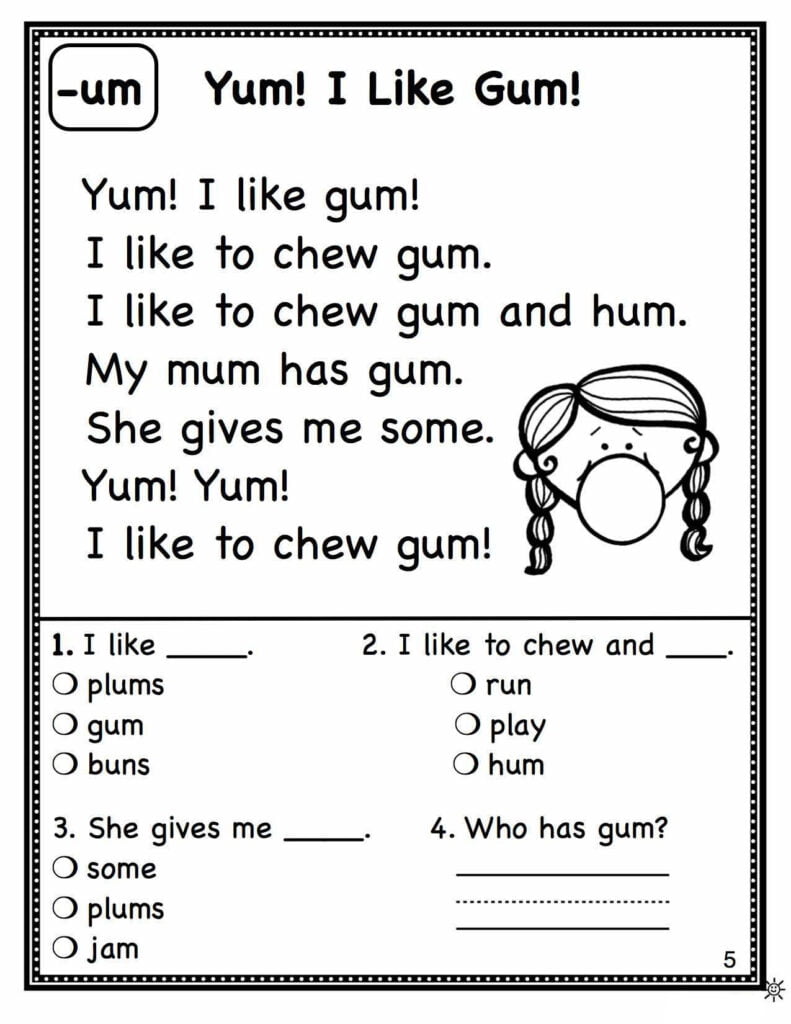 Free Printable Reading And Writing Worksheets