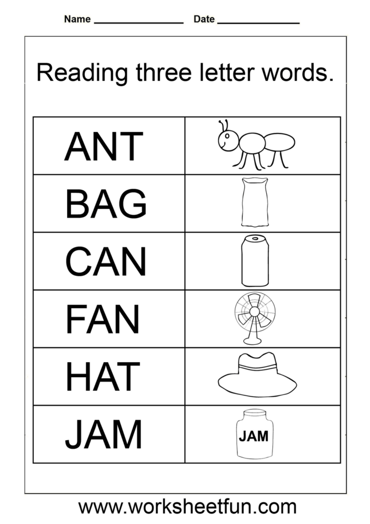 3 Letter Spelling Words For Kindergarten