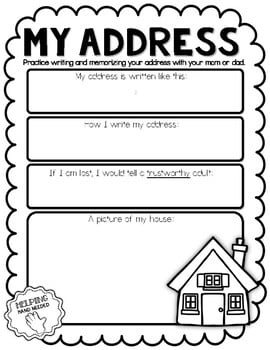 Address And Phone Number Practice Worksheets 2 PAGES TpT