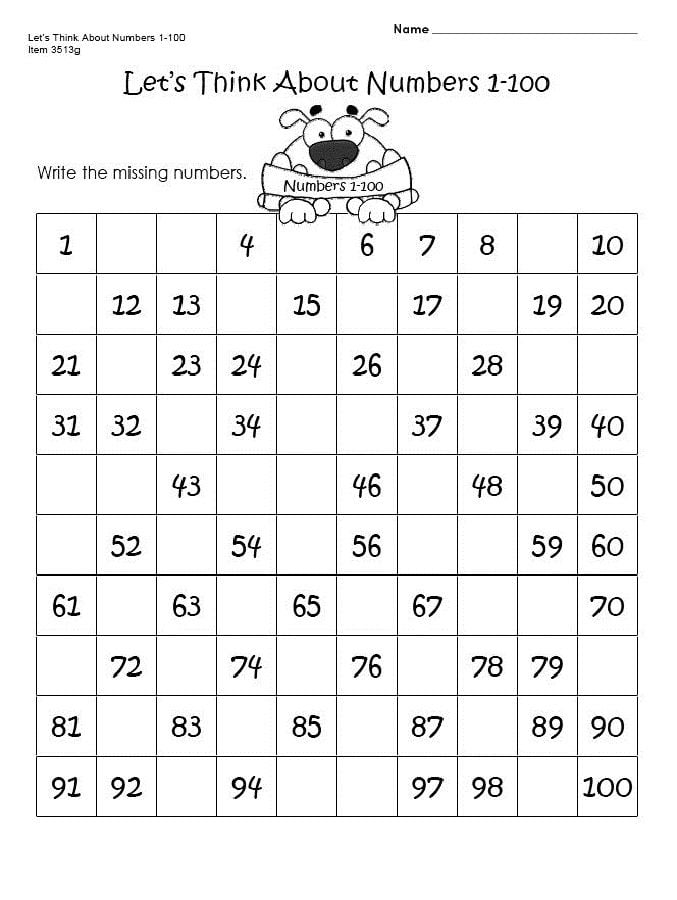 Chart Of Numbers 1 100 For The Beginners Kiddo Shelter Counting Worksheets Counting To 100 Kindergarten Worksheets
