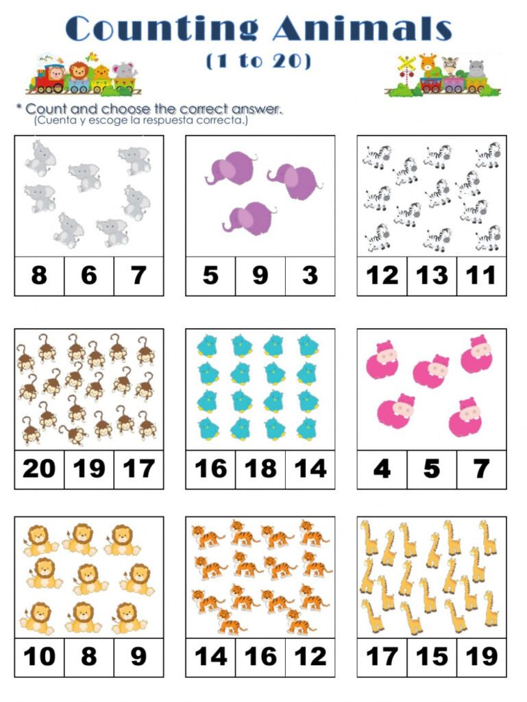 1 To 20 Counting Worksheet