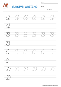 Free Printable Cursive Handwriting Worksheets Pdf