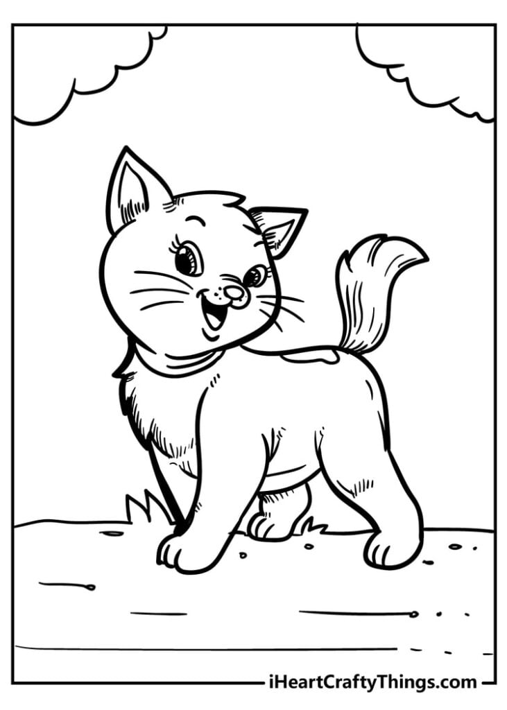Cute Cat Coloring Pages 100 Unique And Extra Cute 2022 