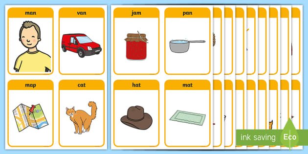 3 Letter Word Flashcards Printable Pdf