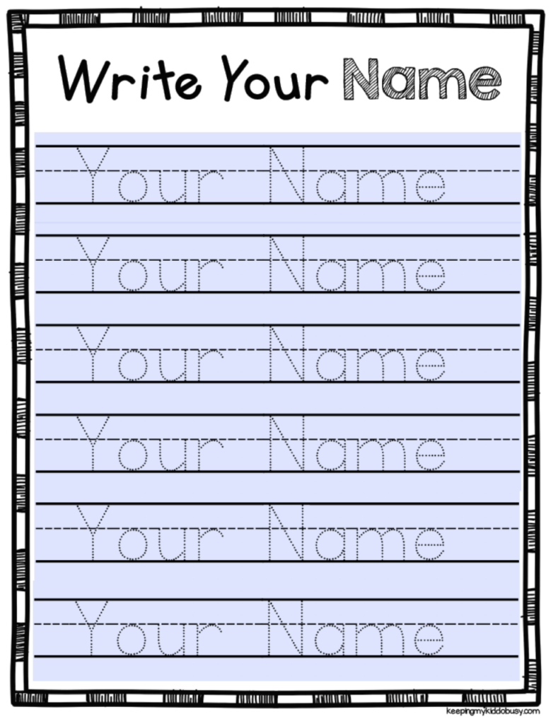 Free Name Writing Activities For Preschoolers