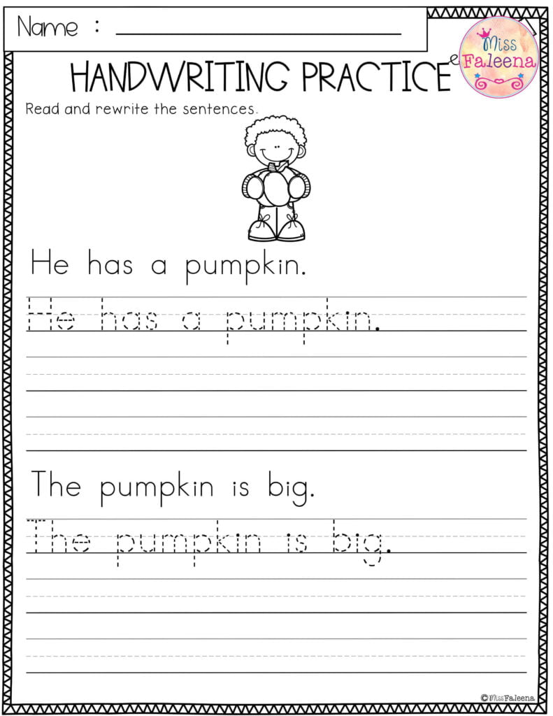 Free Handwriting Practice Handwriting Worksheets For Kindergarten Writing Practice Worksheets Handwriting Practice Worksheets