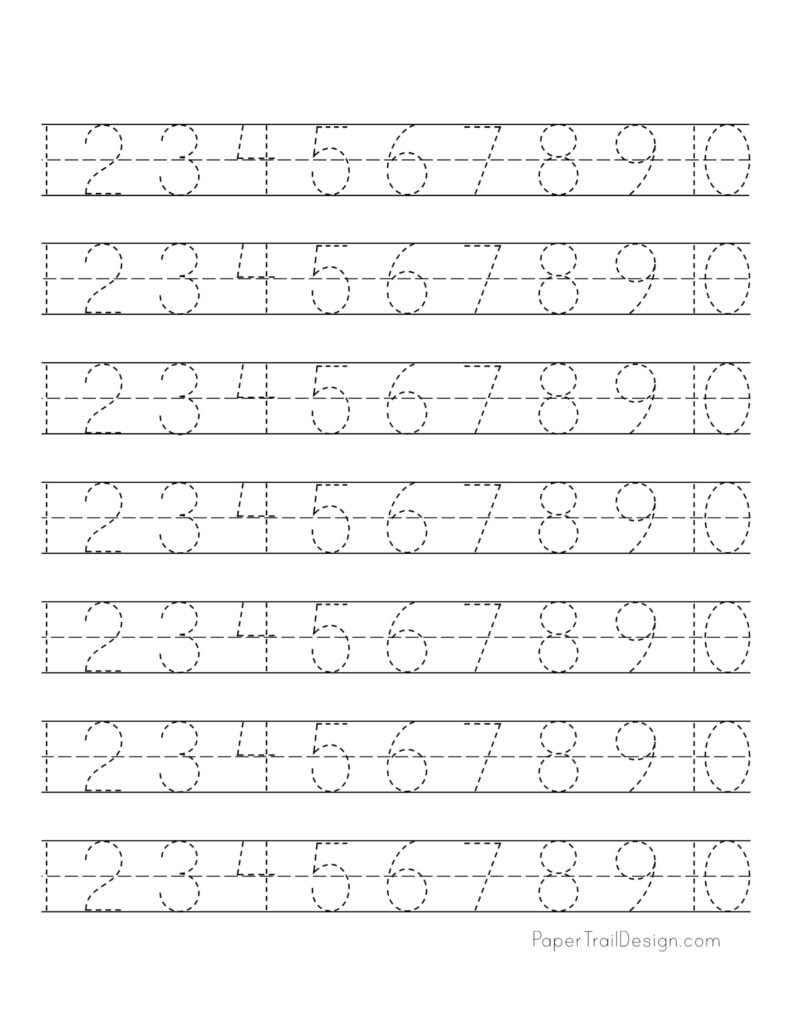 Free Number Practice Sheets For Kindergarten