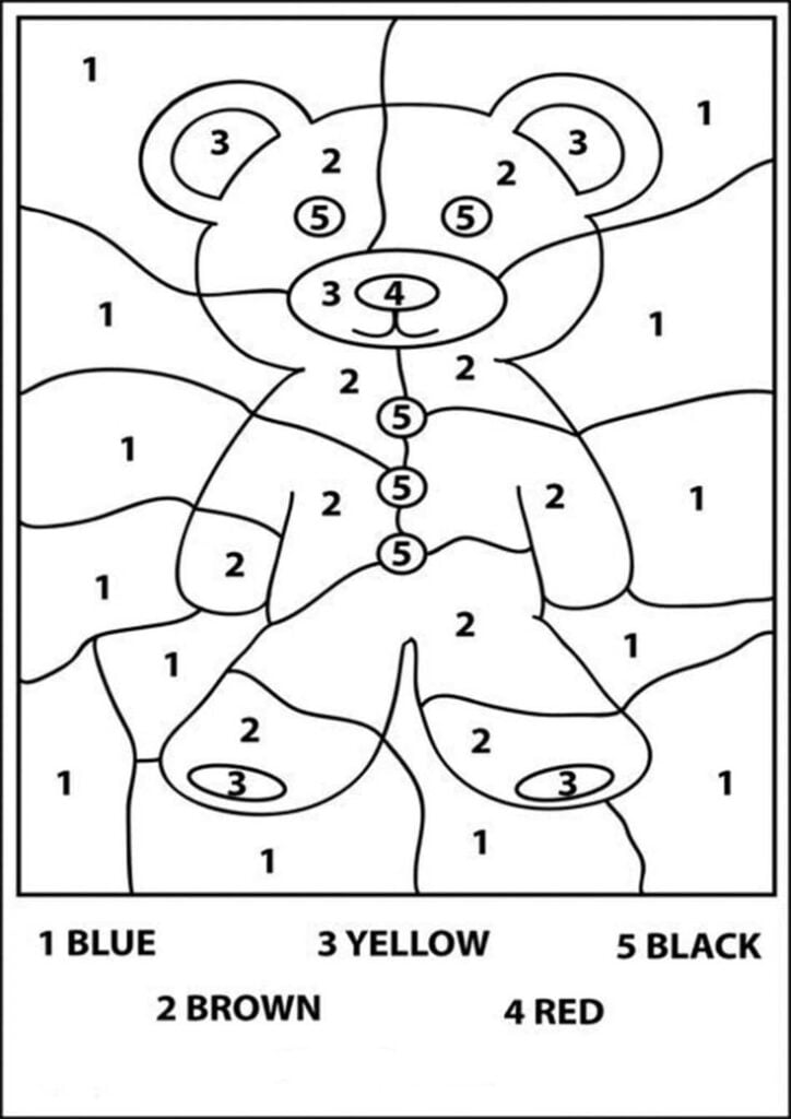 Color By Number Printables For Kindergarten