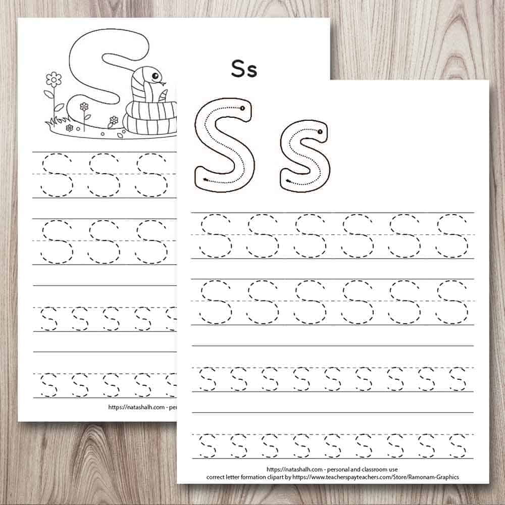 Free Printable Letter S Tracing Worksheets For Preschool Kindergarten The Artisan Life