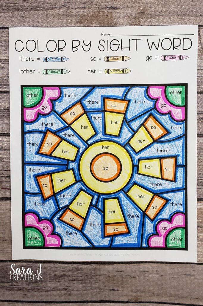 FREE Summer Color By Sight Word Coloring Pages Sara J Creations