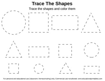 Free Printable Tracing Shapes Worksheets Pdf