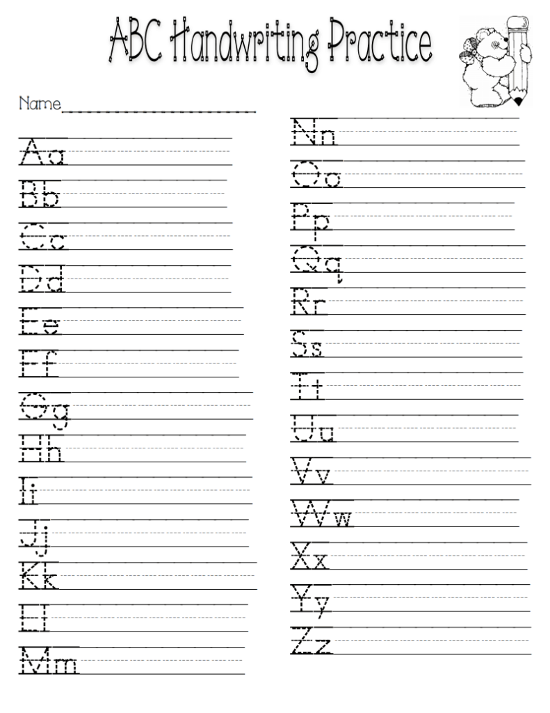 Print Handwriting Practice Sheets Pdf