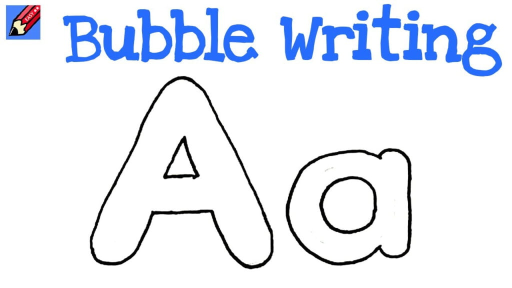 How To Draw Bubble Writing Real Easy Letter A YouTube